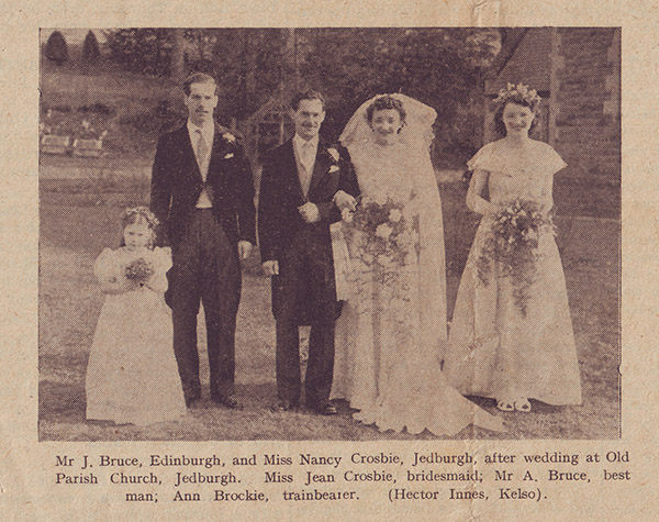 Wedding Photo from 1950s newspaper
